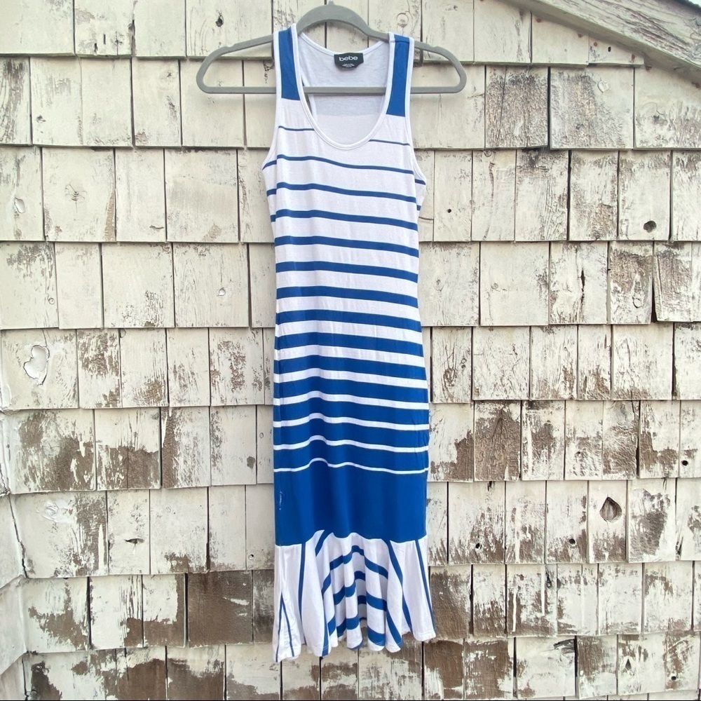 Bebe Blue/White Striped Summer Dress